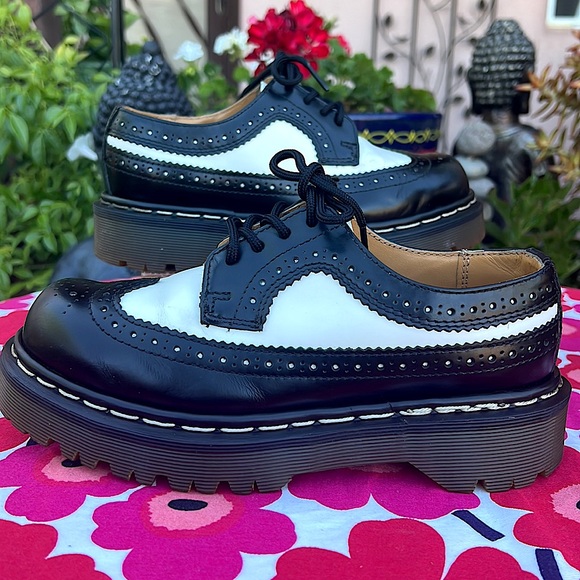 🏴󠁧󠁢󠁥󠁮󠁧󠁿 Dr. Martens MIE Vintage Tuxedo Platform Wingtips / Oxfords UK 3 - Picture 5 of 16